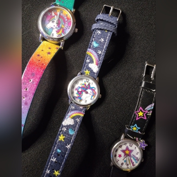 Accutime Colorful Rainbow Unicorn Pattern Watches Set - Picture 3 of 12